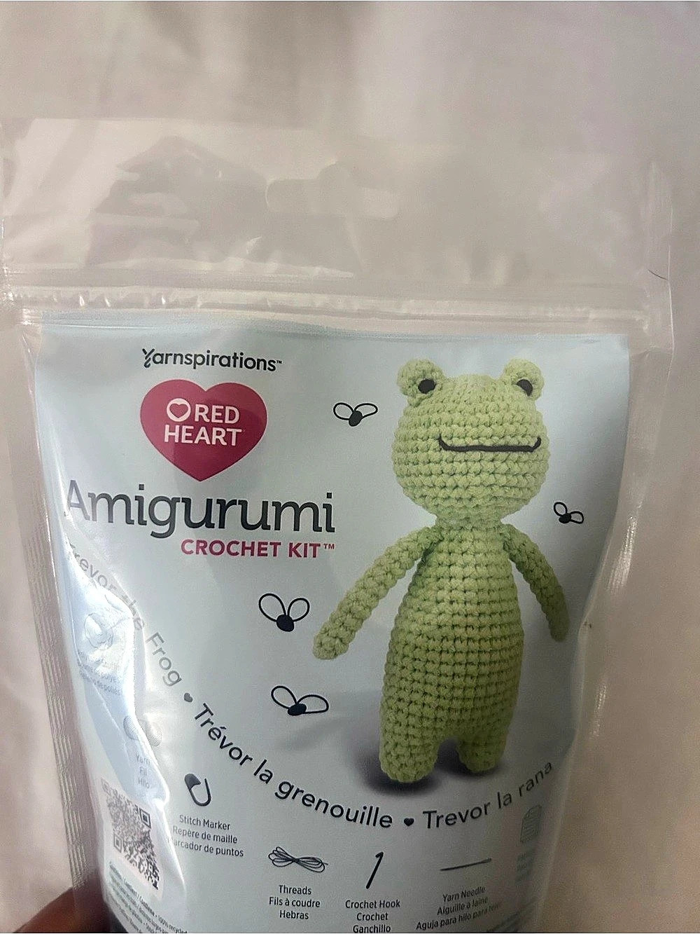 Yarnspirations Amigurumi Crochet Kit Trevor the Frog Crochet Kit in Green NWT -